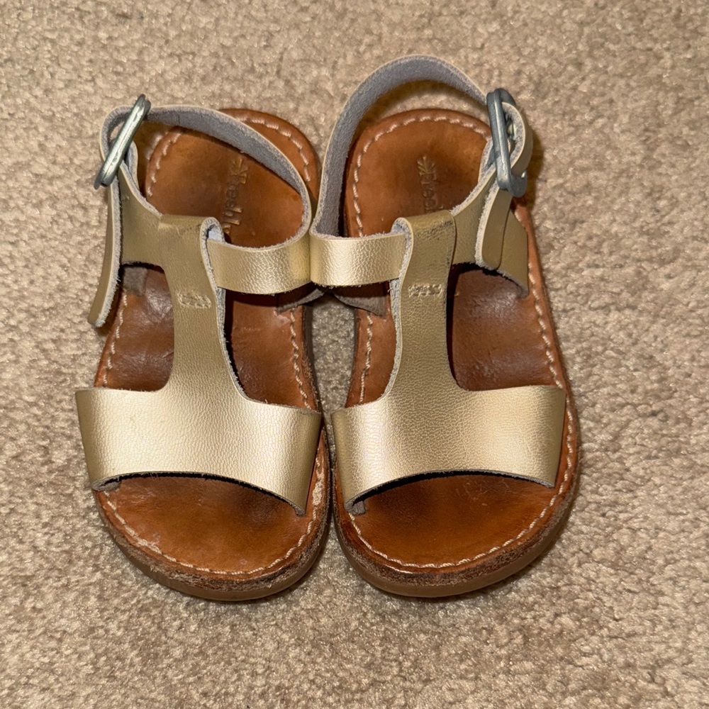 Freshly Picked Stylish Gold Kids Sandals